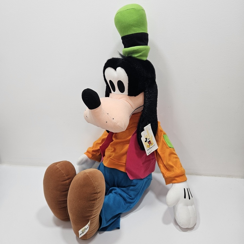 Vintage Goofy Walt Disney World Large Plush 34" With Tags Pink‎ Vest